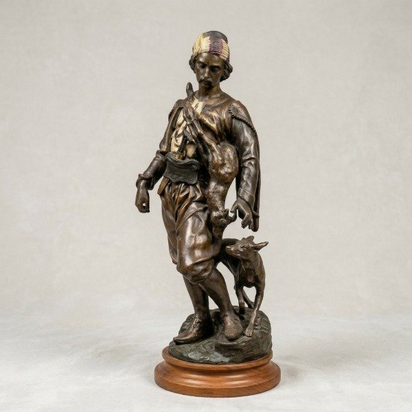 Producto - Escultura de Bronce antiguo El Cazador - 1