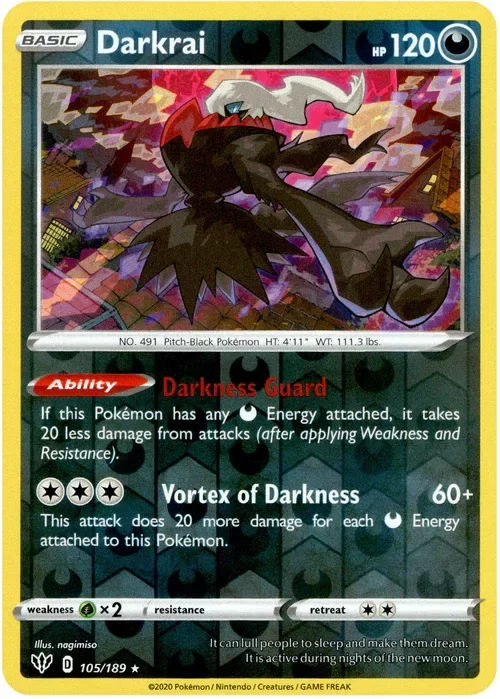 Producto - Darkrai - 105/189 - Darkness Ablaze - Reverse Holo