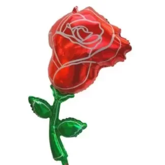 Producto - Flor Roja Con Tallo Verde 14"