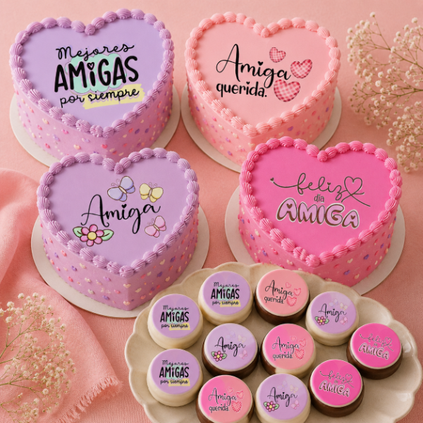 Producto - LAMINA COMESTIBLE AMIGOS TORTAS INDIVIDALES 15