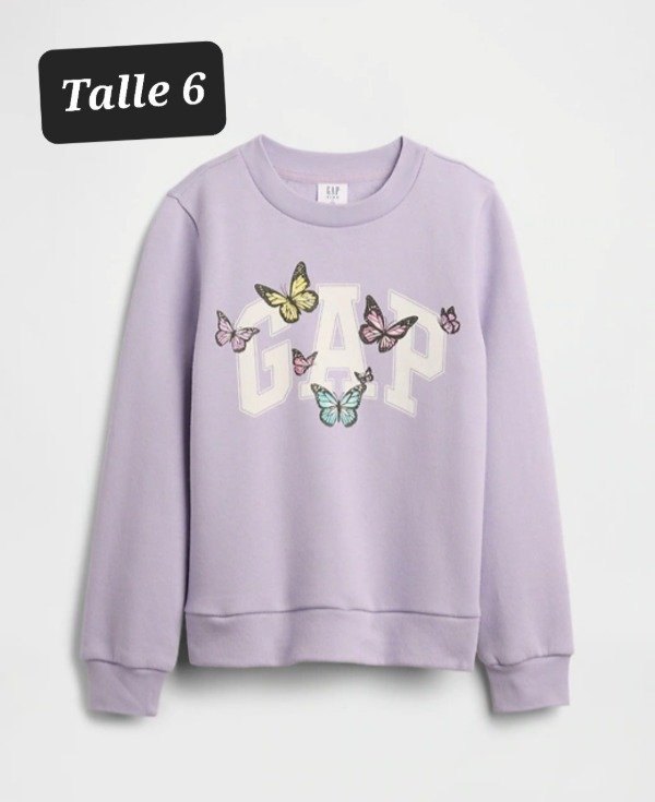Producto - Buzo con friza gap talle 6 lila mariposas