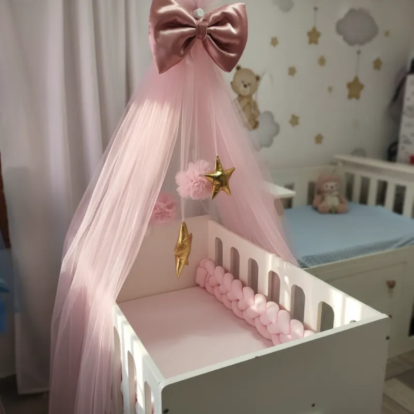 Producto - Dosel Tul Para Cuna Colecho Moisés Rosa Viejo - 2