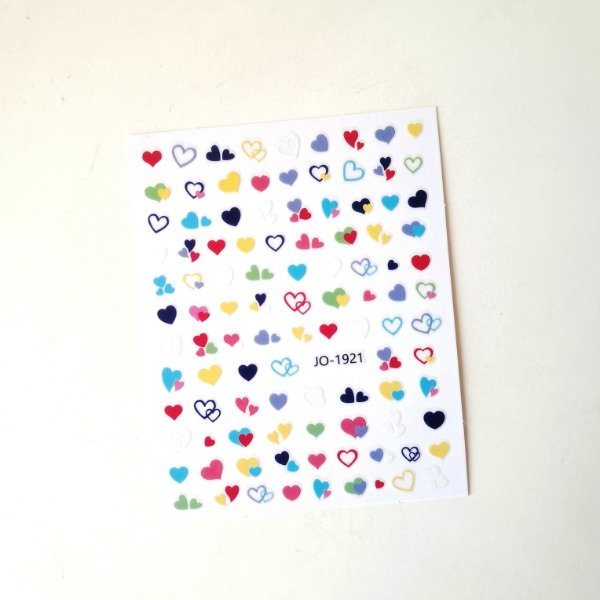 Producto - Plancha de stickers mini - Corazones coloridos
