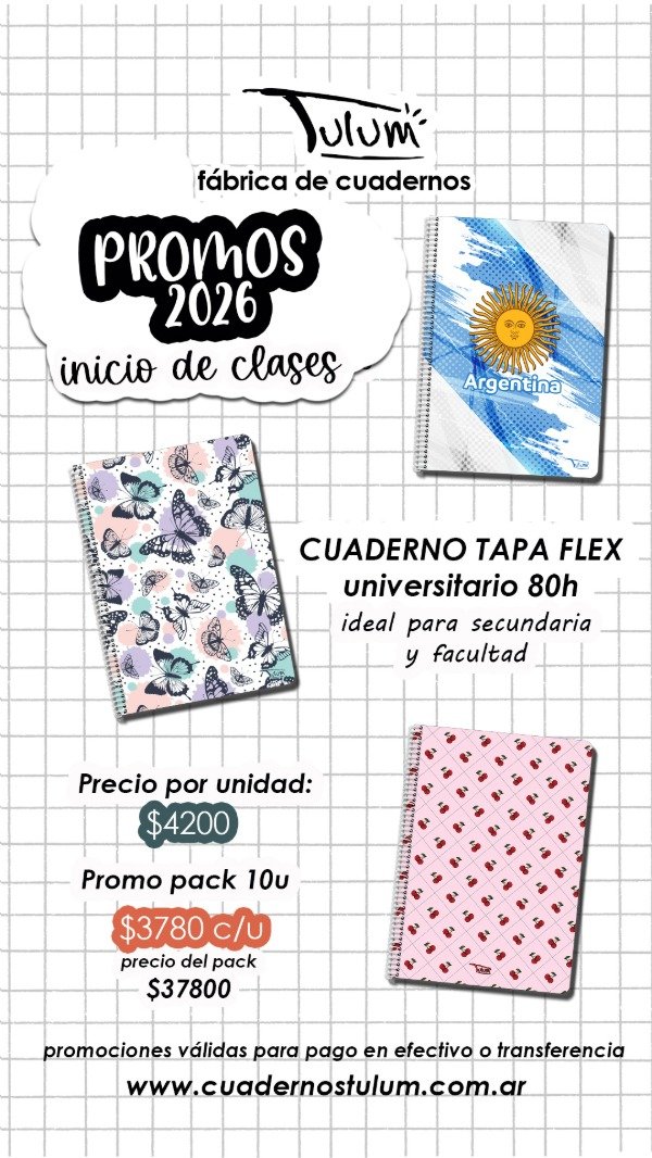 Producto - PROMO PACK x10 Cuaderno A4 flex 80h LEER DESCRIPCIÓN!