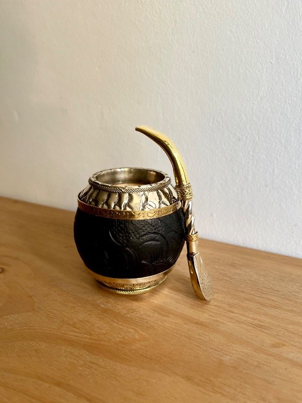 Producto - Mate torpedo ROMA exclusivo, Doble aro de bronce + fleje. Base bolitas de bronce - 0