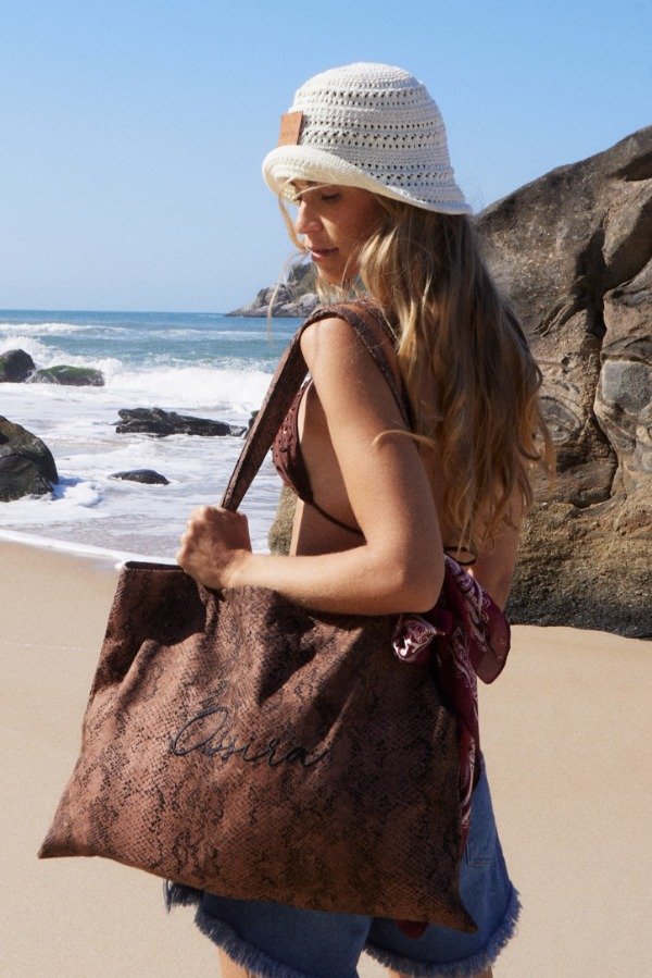 Producto - TOTEBAG GABARDINA REPTIL BORDADO