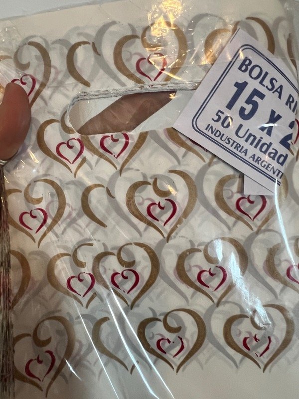 Producto - 50 bolsas 15x20 corazón blanco