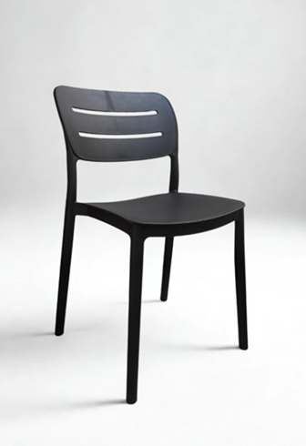 Producto - HOGAR Silla Fija ARAMIS, Estructura de Polipropileno, Color Negro!!