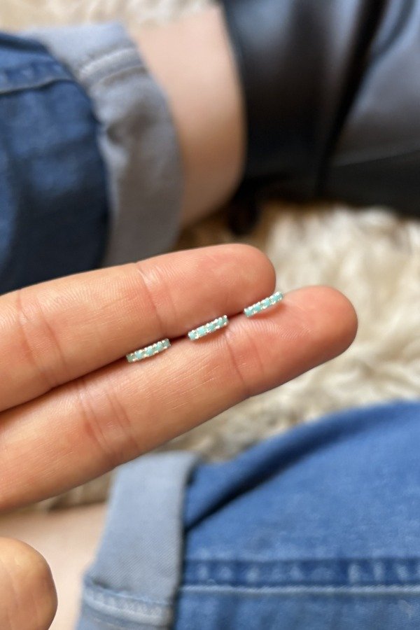 Producto - Argollita Solitaria Shine (celeste chica)