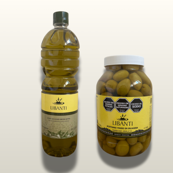 Producto - KIT LIBANTI x 1 LITRO + 1 KG DE ACEITUNAS VERDES