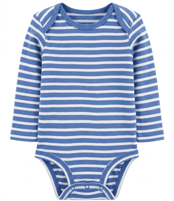 Producto - Bodie Manga Larga Bebe Rayado Celeste