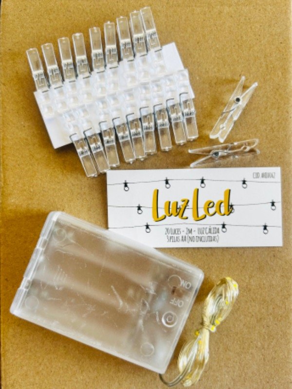 Producto - Guirnalda led + brochecitos transparentes