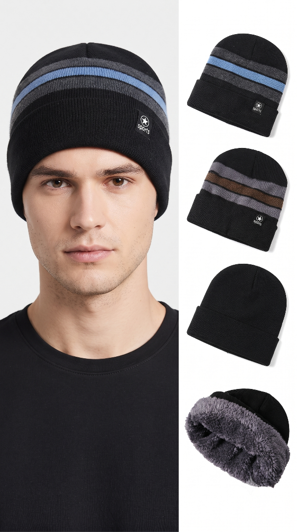 Producto - Gorro hombre lana con piel