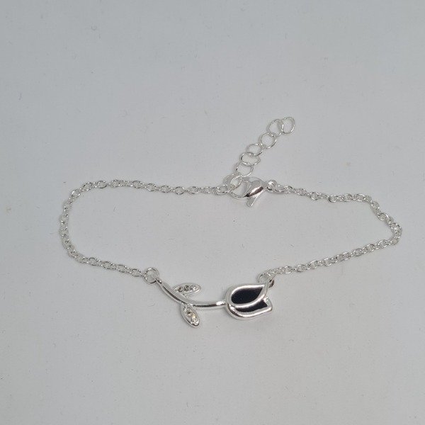 Producto - Pulsera flor onix 19cm
