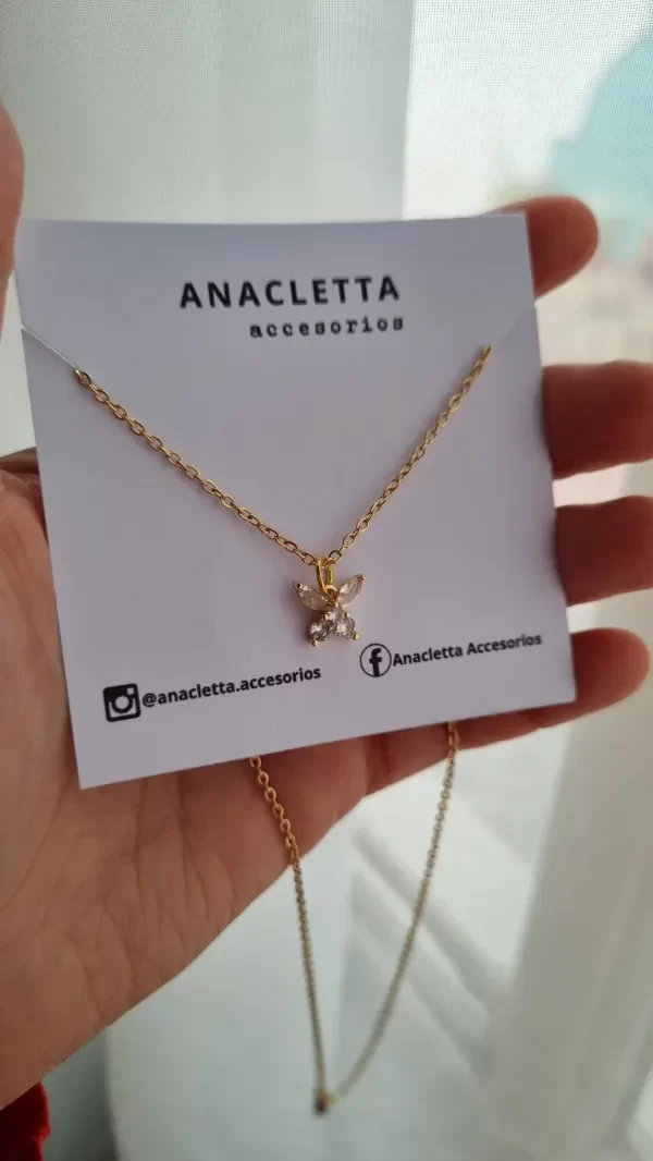 Producto - Gargantilla mariposa con strass blancos Ad