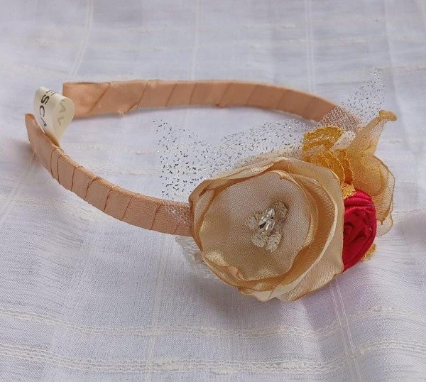 Producto - Vincha Dorada rosas