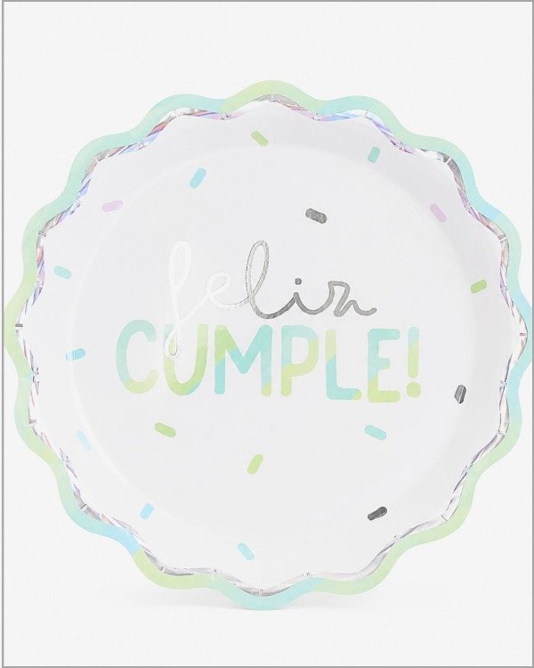 Producto - PLATOS "FELIZ CUMPLE" SPRINKLES x10un