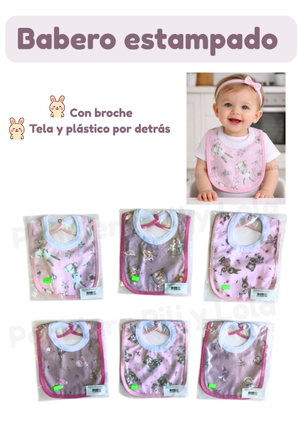 Producto - Babero  estampado nena
