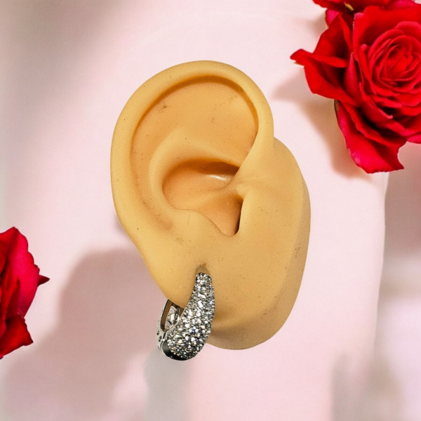 Producto - Argollitas brillos plateado