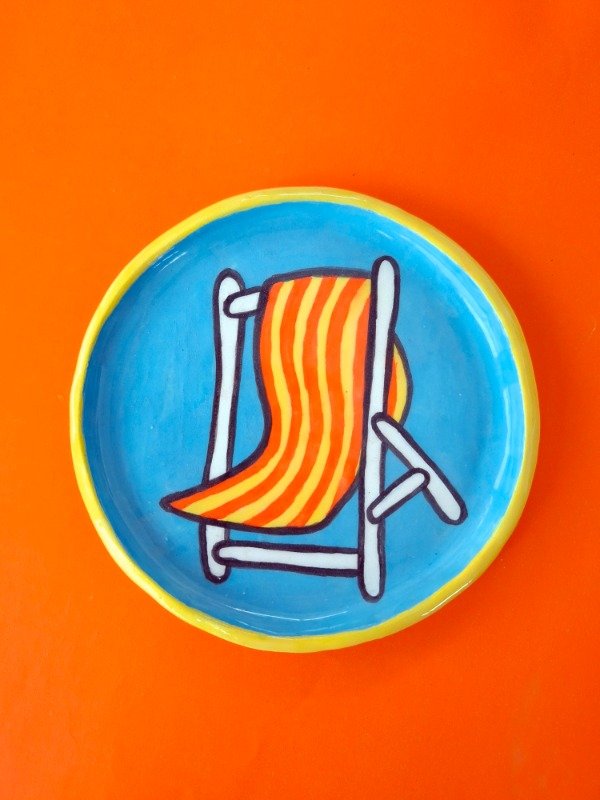 Producto - Plato redondo chico Reposera celeste