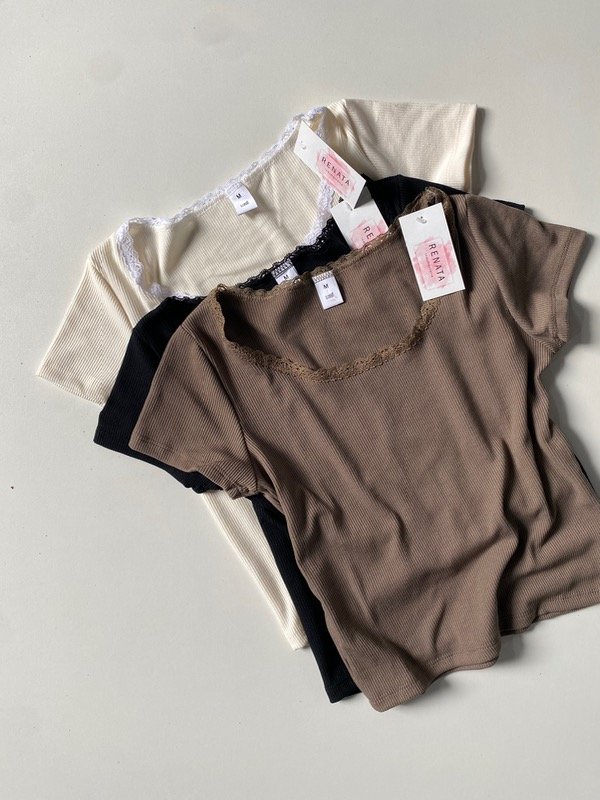 Producto - Remera básica puntilla