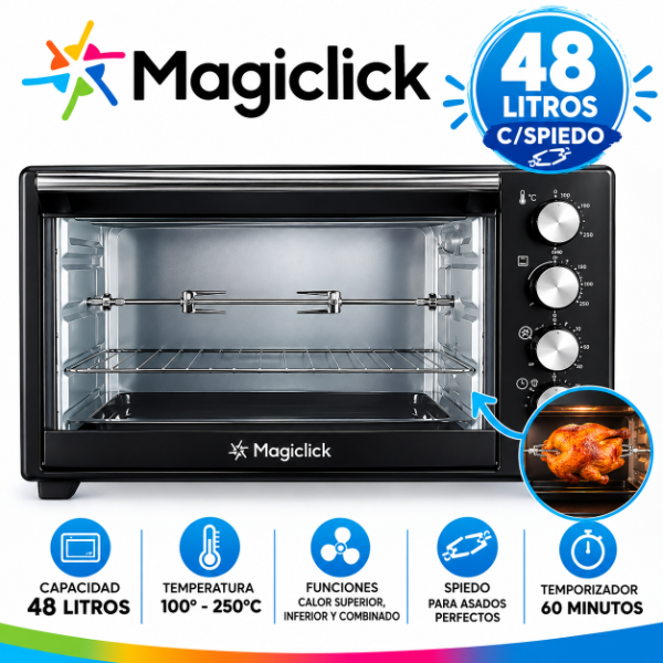 Producto - HORNO ELECTRICO MAGICLCIK 48 LTS CON SPIEDO