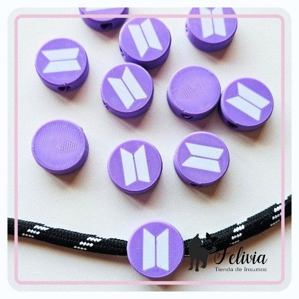 Producto - Charm 3D x 5u. Logo BTS circular lila - 0