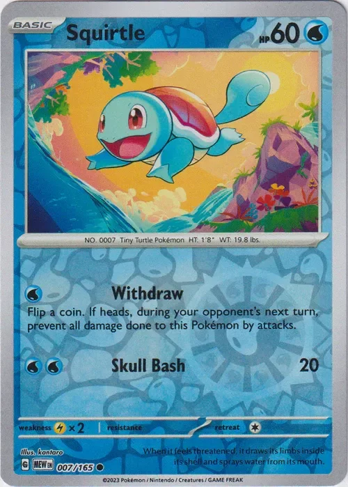 Producto - Squirtle - 007/165 - Scarlet and Violet 151 - Reverse Holo