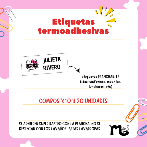 Producto - Etiquetas termoadesivas