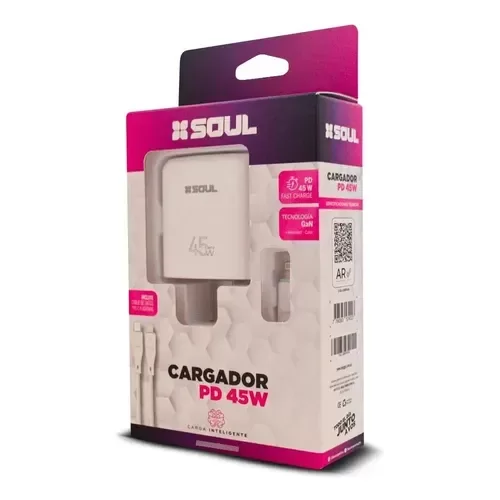 Producto - CARGADOR SOUL USB + PD 45W TYPE C A TYPE C