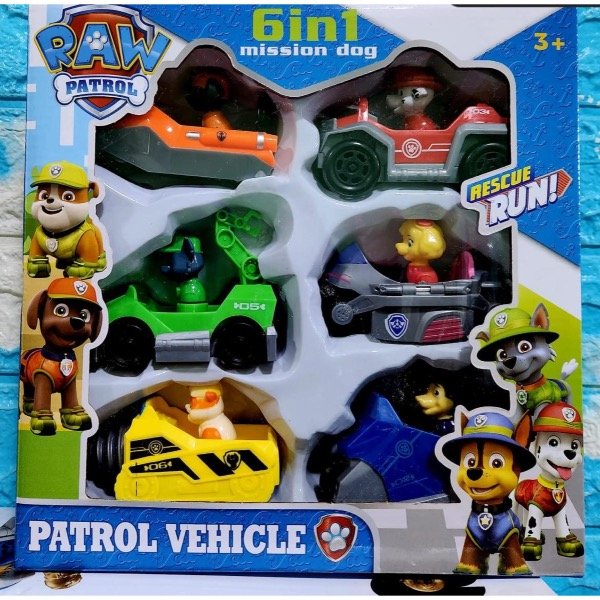 Producto - Set auto patrulla canina paw patrol por 6