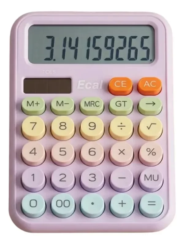 Producto - CALCULADORA ECAL TC88 12DIG SOLAR PASTEL