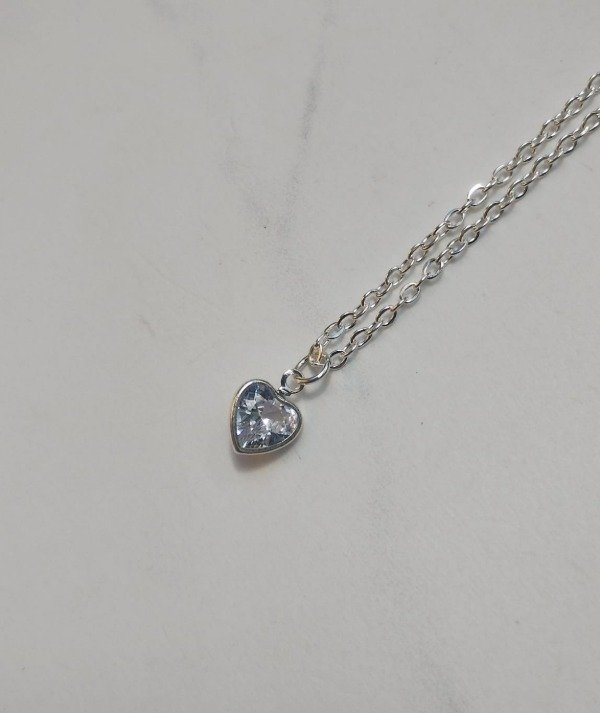 Producto - Collar con Corazón de Cubic - Acero Blanco