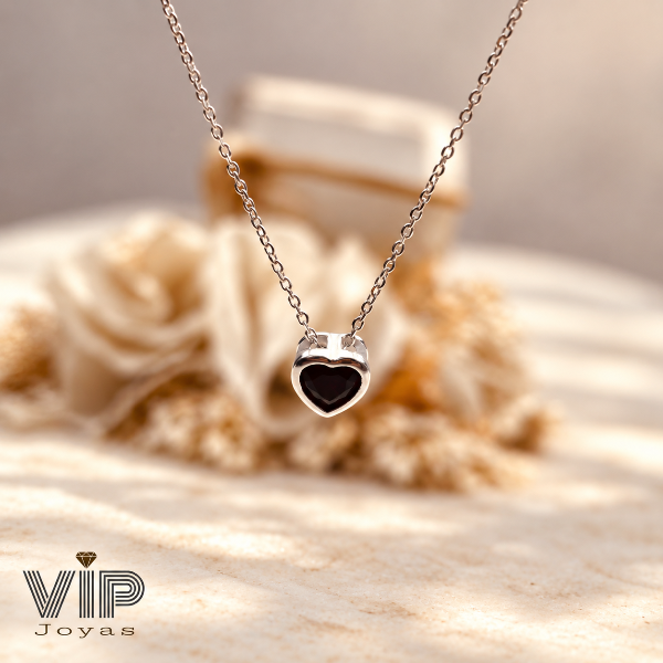 Producto - Conjunto Susanito Corazón Negro Plata 925