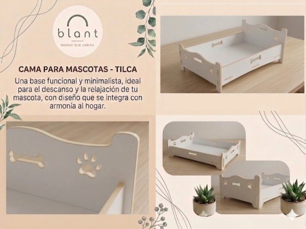 Producto - Camita Rustica Tilca para perros y gatos-blant - 5
