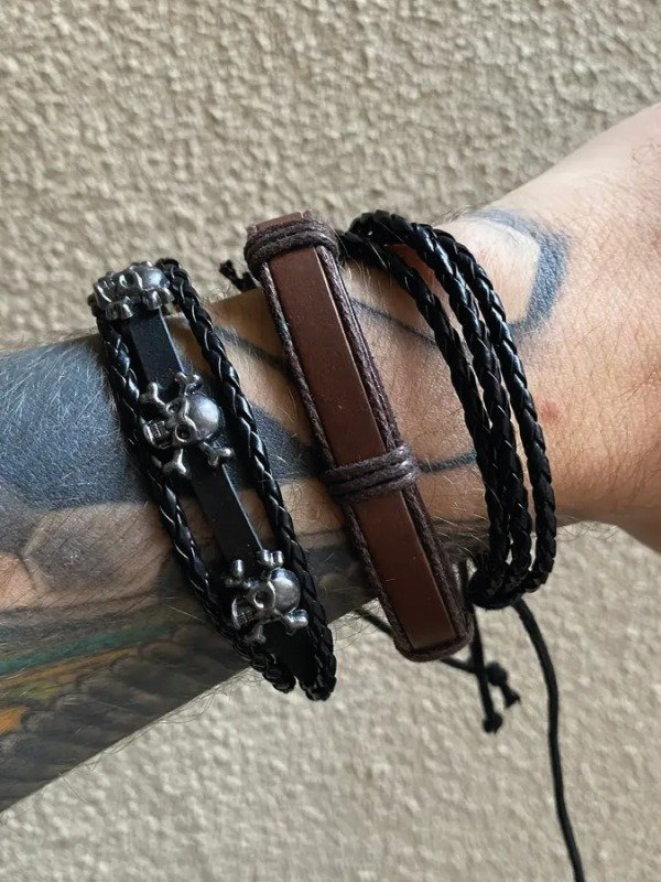 Producto - Combo de 3 Pulseras Vintage para hombre Modelo 5