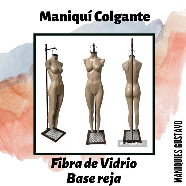 Producto - Maniquí Dama fibra de vidrio colgante base reja - 1