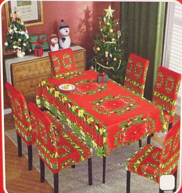 Producto - Fundas de silla + mantel navideño - 0