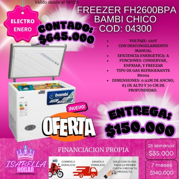 Producto - FREEZER FH2600BPA BAMBI CHICO