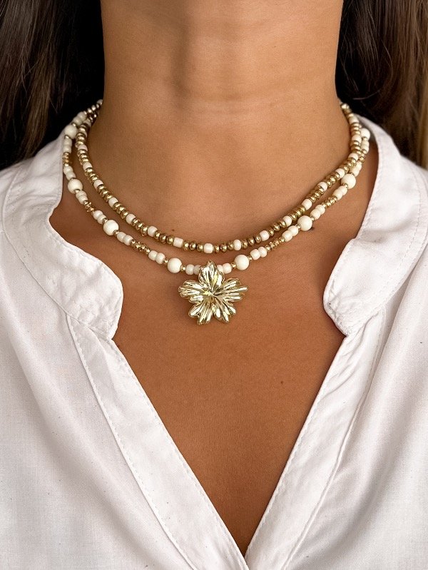 Producto - Collar Flower Perlas