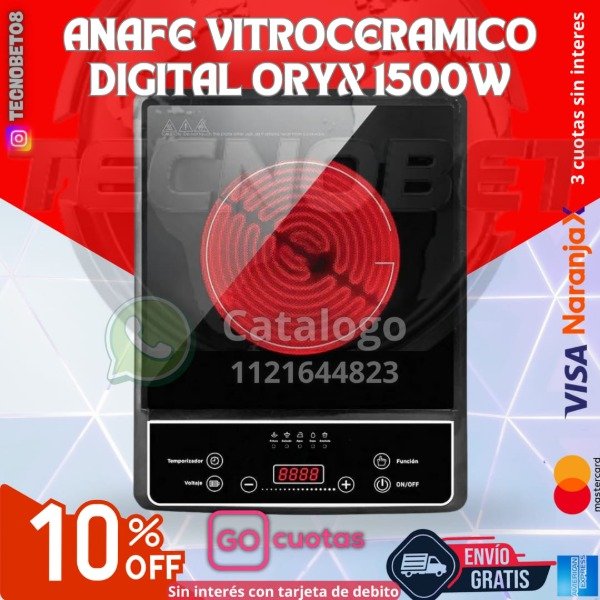 Producto - ANAFE VITROCERAMICO DIGITAL ORYX 1500W
