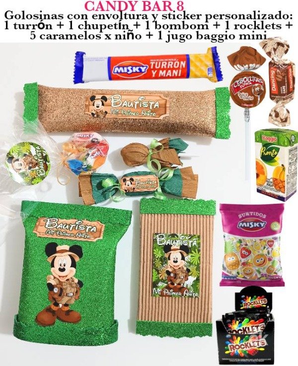 Producto - Candy bar 8 Mickey 60 golosinas envueltas