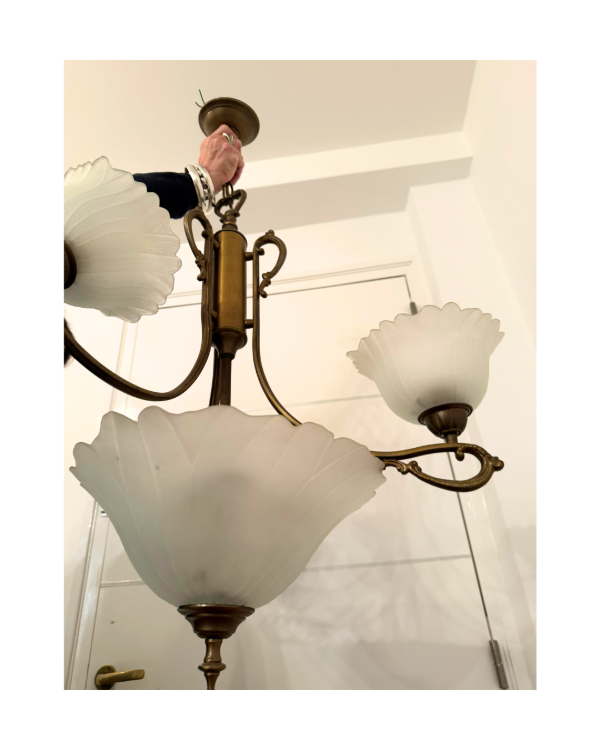 Producto - Lámpara de techo de bronce colgante con tulipas