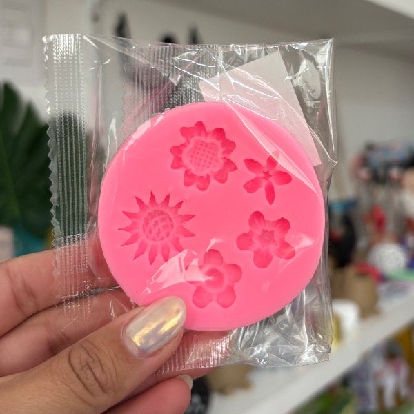 Producto - Molde Silicona 5 Diseño Flor Redondo 7856