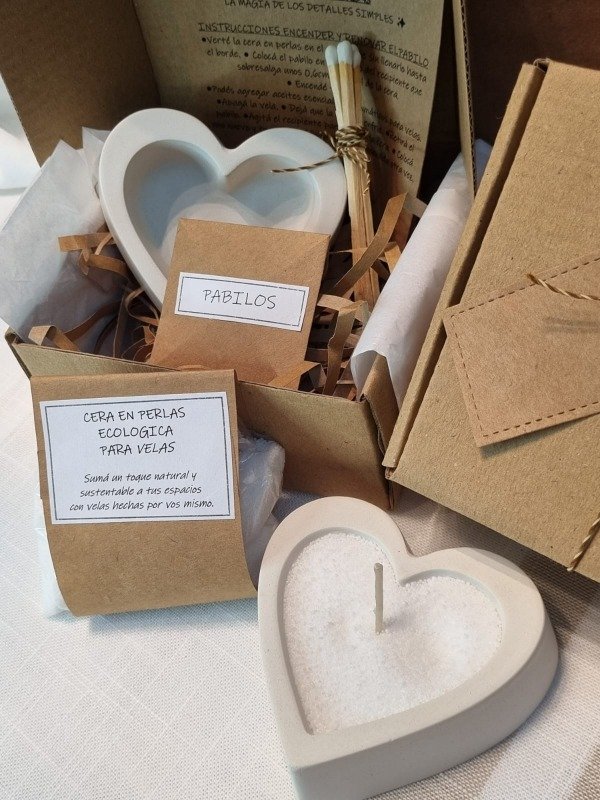 Producto - Día de la Mujer Regalo  Cuenco Corazón con Vela en Perlas