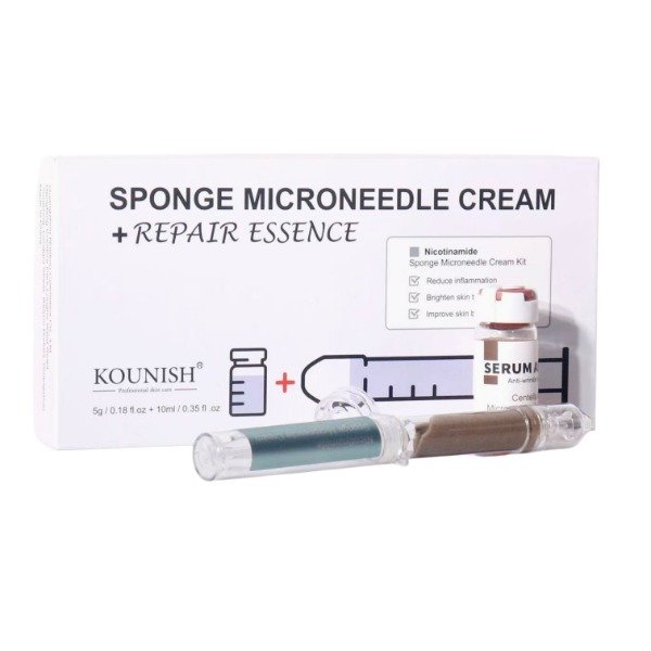Producto - KIT DE CREMA DE MICROAGUJAS ESPONJA CON NIACINAMIDA KOUNISH