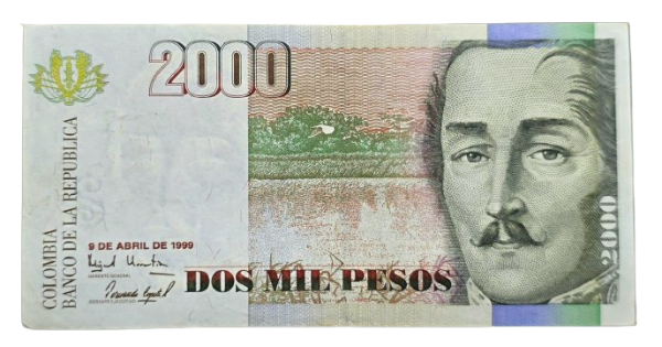 Producto - Colombia 2000 Pesos (1999) Montoya - Saldarriaga Pick.445e VF+