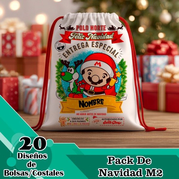 Producto - Diseños Digitales / Plantillas Para Bolsas / Costales Navideños M2