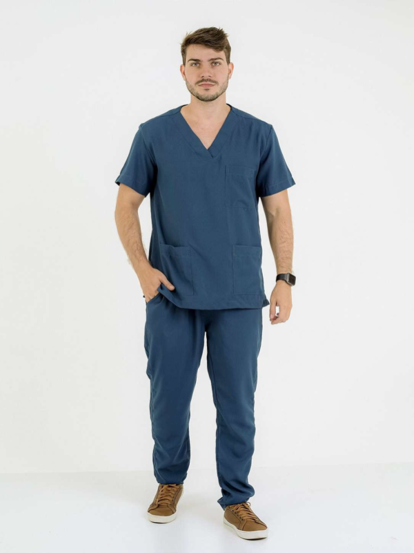 Producto - Ambo Básico Masculino Azul Petroleo