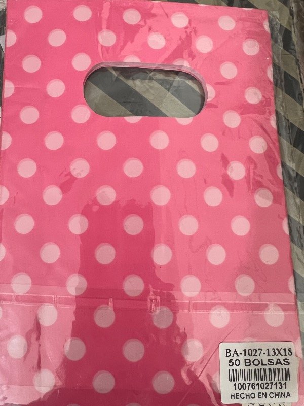 Producto - 100 bolsas 13x18 rosa con lunar